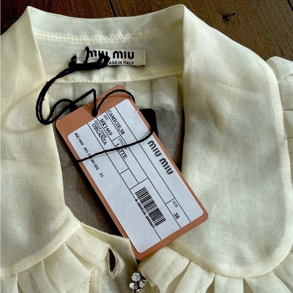 Miu Miu organza crystal embellished blouse NWT - Picture 3 of 5